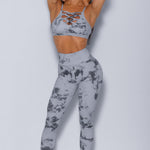 Tie-dye Crisscross Sport Bra and Leggings Set