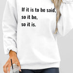 Letter Desert Hat Print Long Sleeve Black Sweatshirt