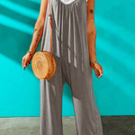 Spaghetti Straps Wide Leg Pocketed Jumpsuits