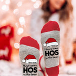 Letter Print Color Block Tube Stockings
