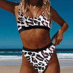 Athletic Striped Tank High Waist Bikini