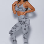 Tie-dye Crisscross Sport Bra and Leggings Set