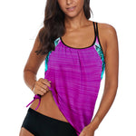 Printed Lined Tankini Swimsuit