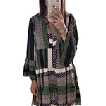 Leopard Print V neck Ruffle Swing Mini Dress