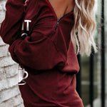 Ribbed Zip Knit Top