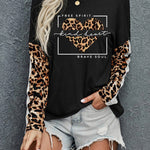 Long Sleeve Top with Leopard Print