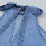 Halter Neck Denim Tank Top
