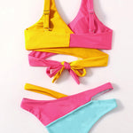 Color Block Patchwork Bandage Bikini