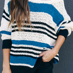 Loose Fit Striped Pattern Sweater