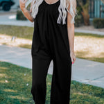 Spaghetti Straps Wide Leg Pocketed Jumpsuits