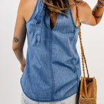 Halter Neck Denim Tank Top