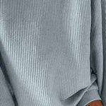 Black Crew Neck Ribbed Oversized Sweatshirt