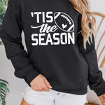 Letter Desert Hat Print Long Sleeve Black Sweatshirt