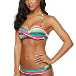 Boho Stripes Push up Bikini Set