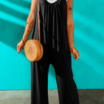 Spaghetti Straps Wide Leg Pocketed Jumpsuits