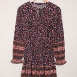 Split V Neck Boho Floral Dress