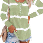 Tie-dye Buttoned Long Sleeve Top