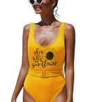 Ribbed One-piece Swimsuit with Belt
