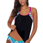 Printed Lined Tankini Swimsuit
