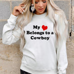 Letter Desert Hat Print Long Sleeve Black Sweatshirt