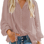 Swiss Dot Balloon Sleeve Blouse