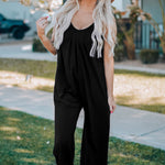 Spaghetti Straps Wide Leg Pocketed Jumpsuits