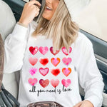 Letter Desert Hat Print Long Sleeve Black Sweatshirt