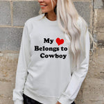 Letter Desert Hat Print Long Sleeve Black Sweatshirt