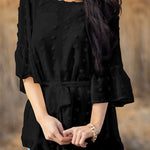 Swiss Dot Tie Blouse