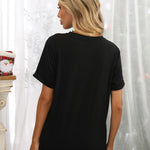Merry Christmas Santa Clause Print Short Sleeve Graphic Tee