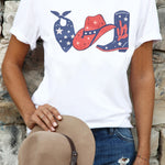 Letter Graphic Print Short Sleeve Tee