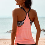 Printed Lined Tankini Swimsuit