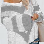 Black Color Block Drop Shoulder Oversize Sweater