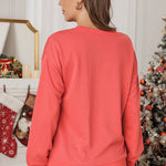 Letter Desert Hat Print Long Sleeve Black Sweatshirt