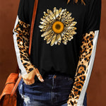Long Sleeve Top with Leopard Print
