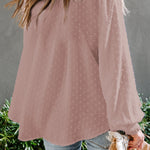 Swiss Dot Balloon Sleeve Blouse