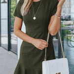 Tassel Ruffle Short Sleeve Mini Dress