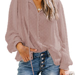 Swiss Dot Balloon Sleeve Blouse