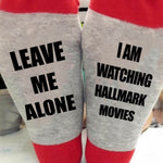 Letter Print Color Block Tube Stockings