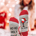 Letter Print Color Block Tube Stockings