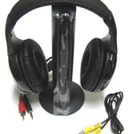 Hot Selling 5 in 1 Hi-Fi Wireless Earphone Headphone For FM Radio MP3 CD PC TV Free Shipping